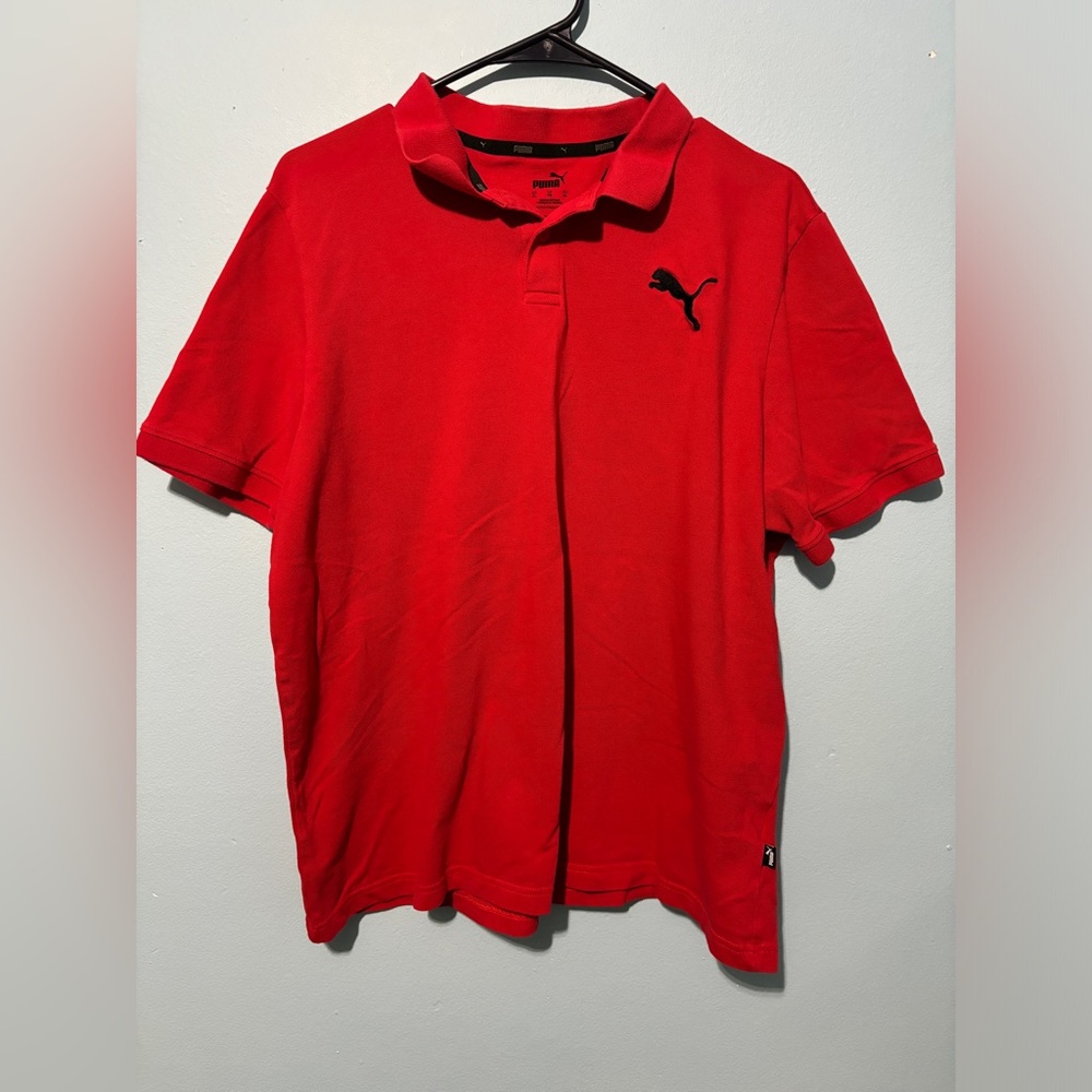 Sold Men's PUMA Golf DryCell S/S Polo Golf Shirt Large XL - Red - Cotton